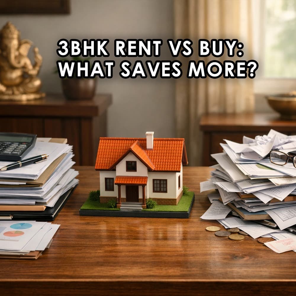 3BHK Rent vs Buy: A Long-Term Financial Impact Analysis in India (2025) - Feature image