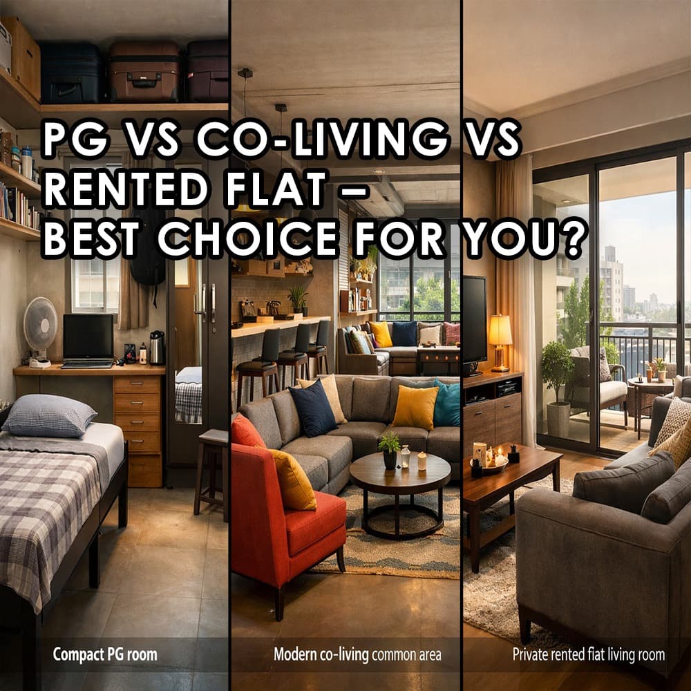 PG vs Co-Living vs Rented Flat: Which is the Best Choice for You? - Feature image