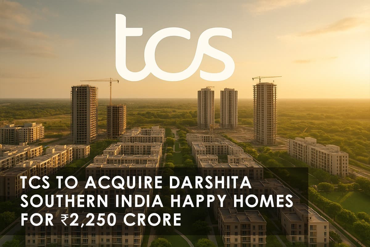 TCS Enters Real Estate: Acquires Darshita Southern India Happy Homes for ₹2,250 Crore - Featured blog image