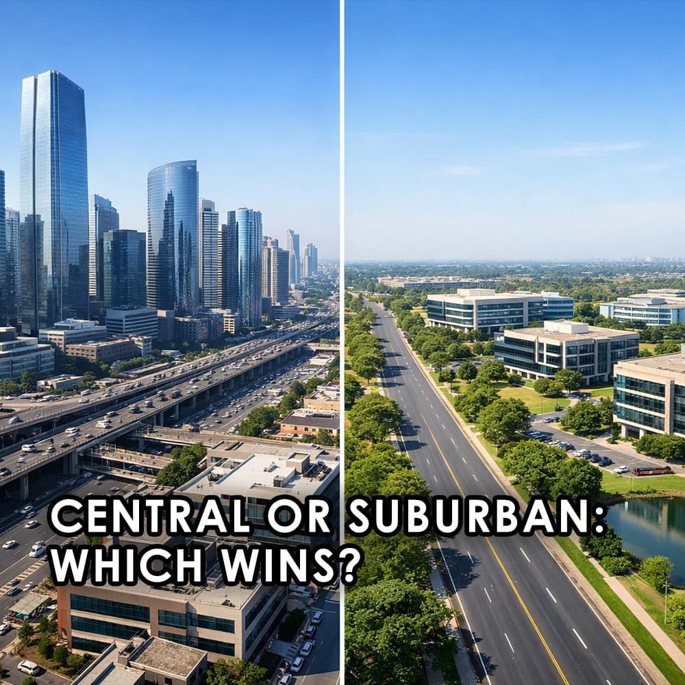 Suburban vs. Central Commercial Hotspots in India: A Comprehensive Comparison - Feature image
