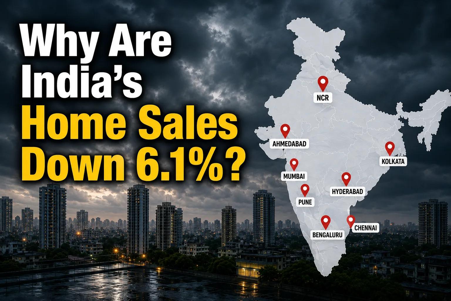 India Housing Sales Q2 2026: 6.1% Drop in Top Cities