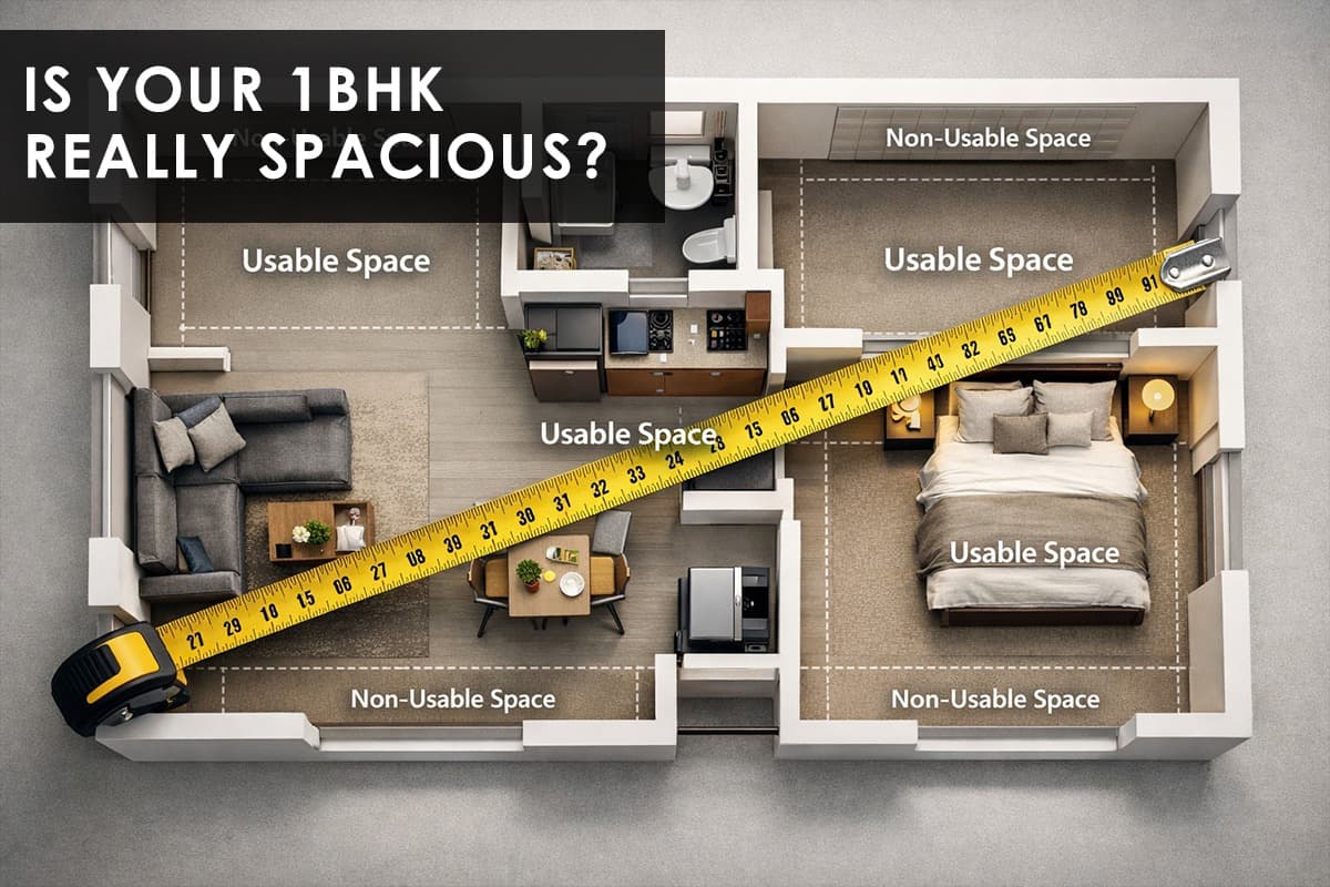 Unlocking Space: Maximizing Usable Area in Your 1BHK Apartment - Featured blog image