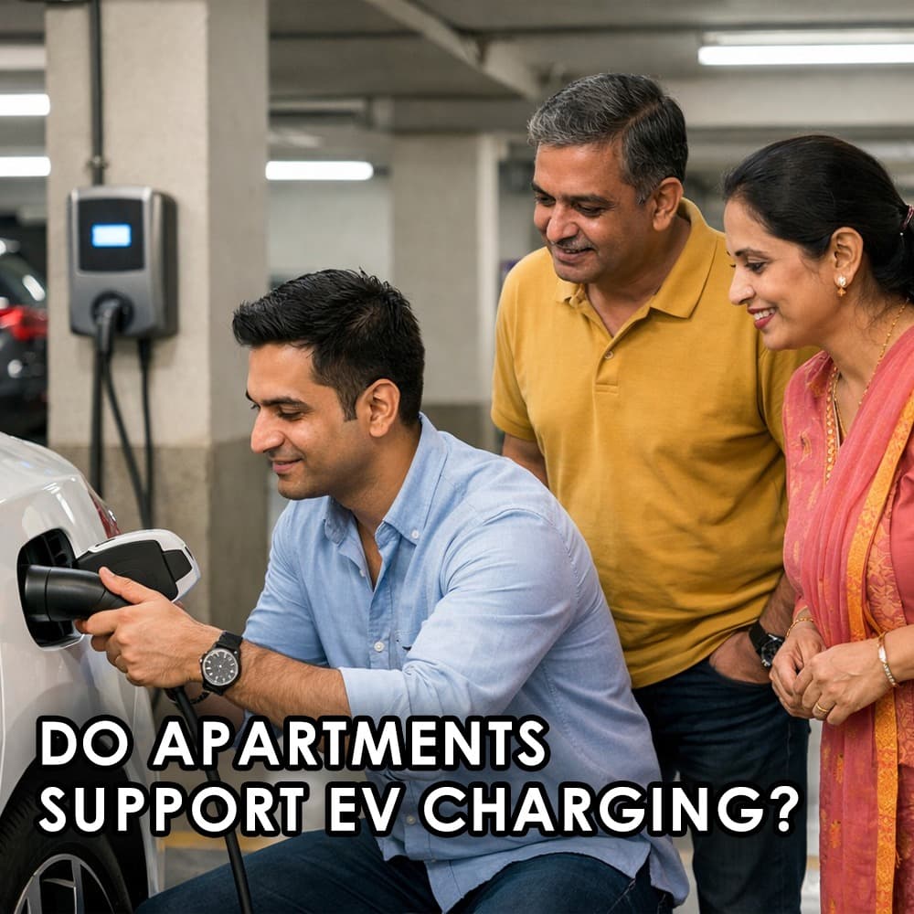 Types of EV Chargers for Residential Buildings: A Practical Guide for Indian Homebuyers - Feature image