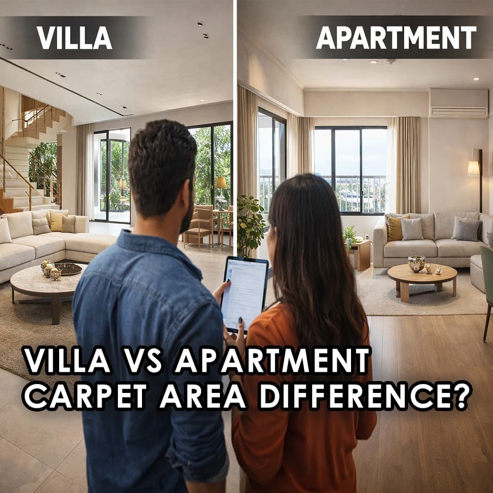 Carpet Area in Villas vs Apartments: Why the Same Square Footage Feels Very Different - Feature image